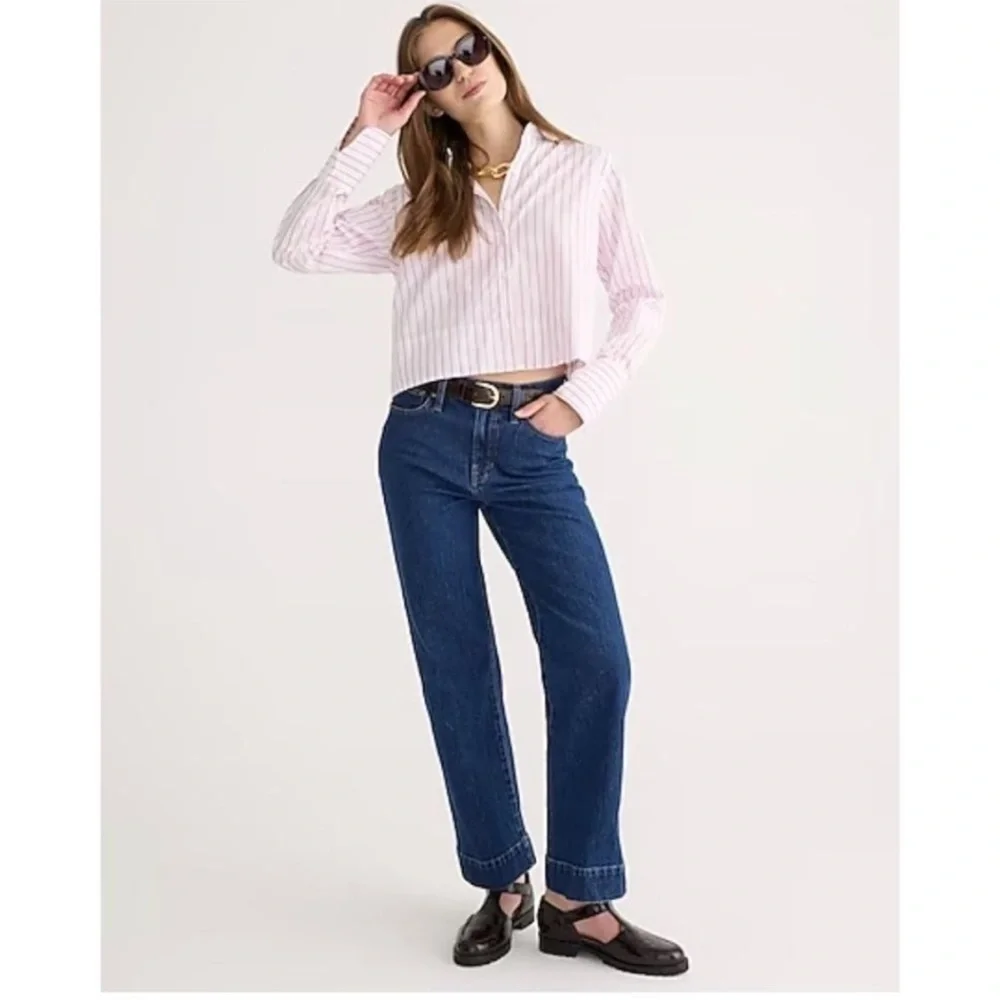 J. Crew Slim Wide Leg Jean in Brick Lane Wash BT758